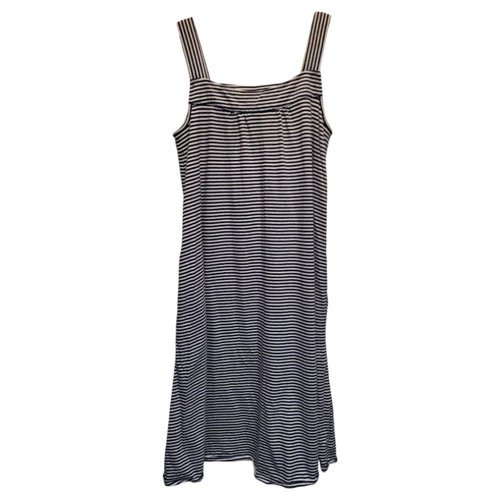 A.P.C. Blue Striped Sleeveless Square Neck Midi Sundress - Size S - Picture 2 of 6